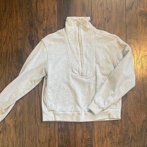 Everlane Light Gray Quarter-Zip Pullover